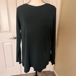 Long Sleeve Tunic Top Womens Relaxed Fit Crew Neck Minimalist MT